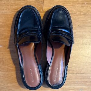 Reformation Black Loafer Mules